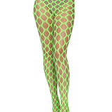 Jumbo Pothole Net Tights - Neon Green - One Size Leg Avenue