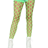 Jumbo Pothole Net Tights - Neon Green - One Size Leg Avenue