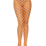 Jumbo Pothole Net Tights - Neon Orange - One Size Leg Avenue