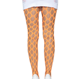 Jumbo Pothole Net Tights - Neon Orange - One Size Leg Avenue