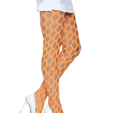 Jumbo Pothole Net Tights - Neon Orange - One Size Leg Avenue