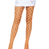 Jumbo Pothole Net Tights - Neon Orange - One Size Leg Avenue