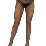 French Cut Crotchless Fishnet - One Size - Black Leg Avenue