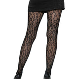 Leopard Net Tights - One Size - Black Leg Avenue