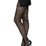 Leopard Net Tights - One Size - Black Leg Avenue