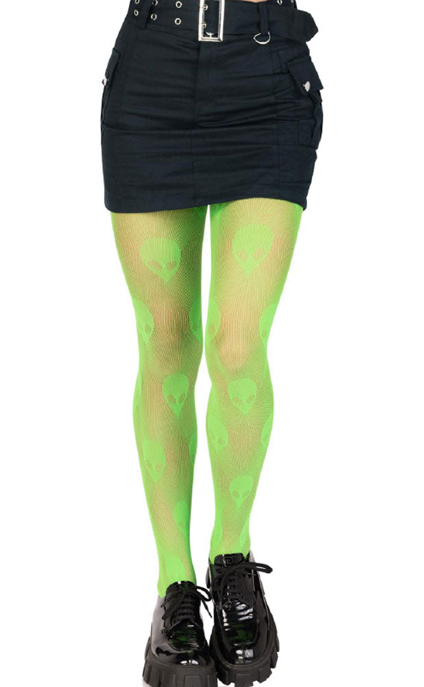 Alien Net Tights - One Size - Green Leg Avenue