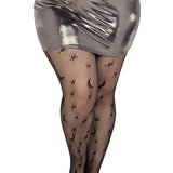 Celestial Net Tights - 1x/2x - Black Leg Avenue