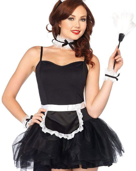 Lace French Maid Costume Kit - Black Leg Avenue