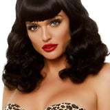 16 Inch Retro Curly Bob Wig - Black Leg Avenue