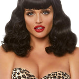 16 Inch Retro Curly Bob Wig - Black Leg Avenue