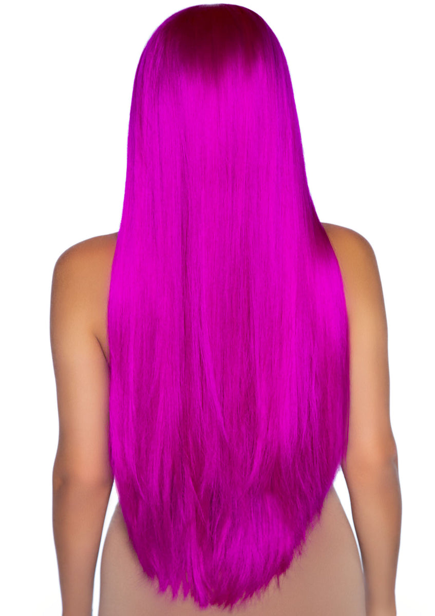 33 Inch Long Straight Center Part Wig - Raspberry Leg Avenue