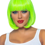 12 Inch Short Bob Wig - Neon Green Leg Avenue