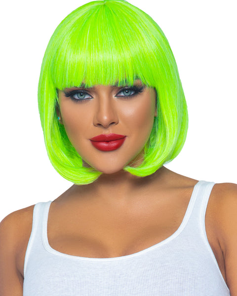 12 Inch Short Bob Wig - Neon Green Leg Avenue