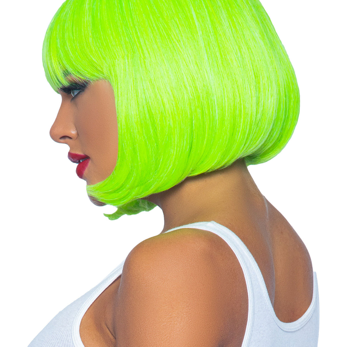 12 Inch Short Bob Wig - Neon Green Leg Avenue