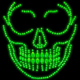 Glow in the Dark Skull Face Jewels Sticker Leg Avenue