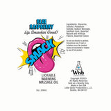 Smack Warming and Lickable Massage Oil - Blue  Raspberry 2 Oz Little Genie