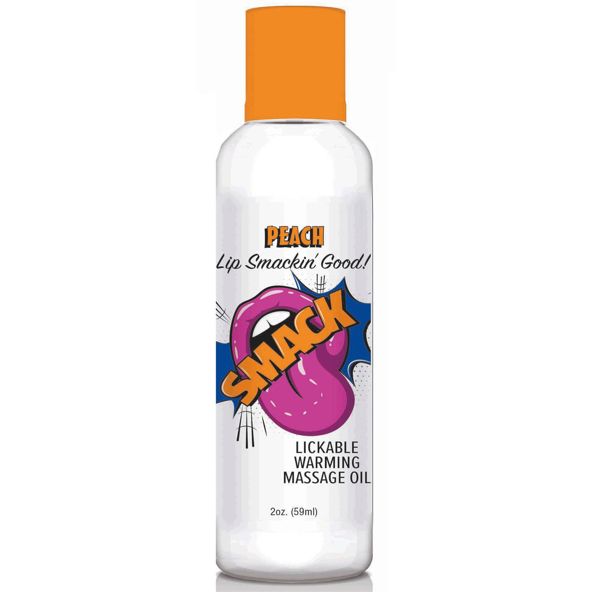 Smack Warming and Lickable Massage Oil - Peach  2 Oz Little Genie