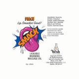 Smack Warming and Lickable Massage Oil - Peach  2 Oz Little Genie