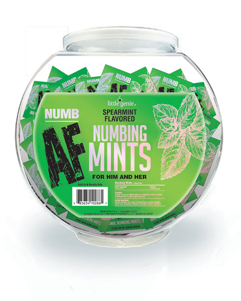 Numb Af - Spearmint Flavored Numbing Mints -  Display - 100 Pcs Little Genie