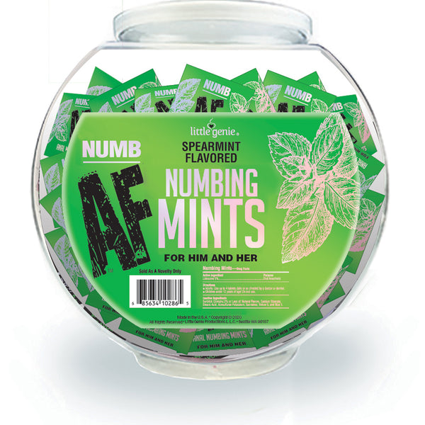 Numb Af - Spearmint Flavored Numbing Mints -  Display - 100 Pcs Little Genie