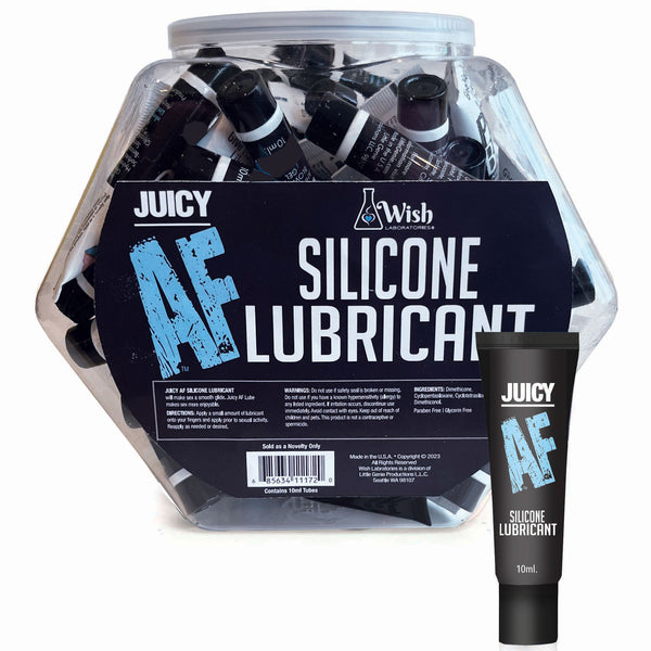 Juicy Af Silicone Lubricant 10 ml - Pop  Display of 65 Little Genie