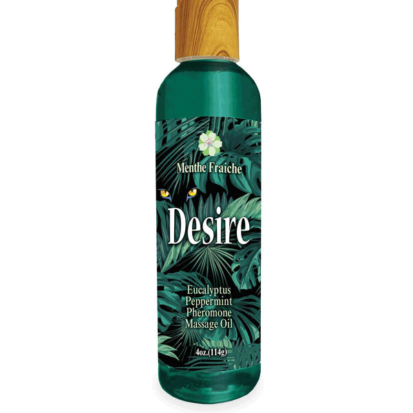 Desire Pheromone Massage Oil 4 Oz - Eucalyptus and Peppermint Little Genie