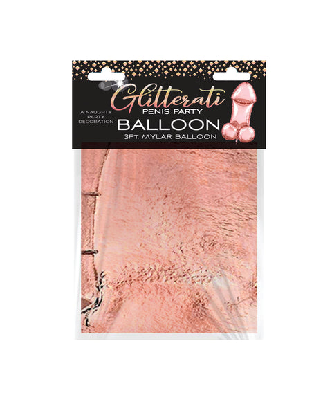 Glitterati Penis Party Balloon - Rose Gold Little Genie