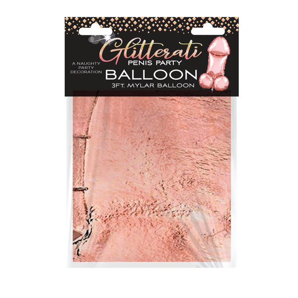 Glitterati Penis Party Balloon - Rose Gold Little Genie