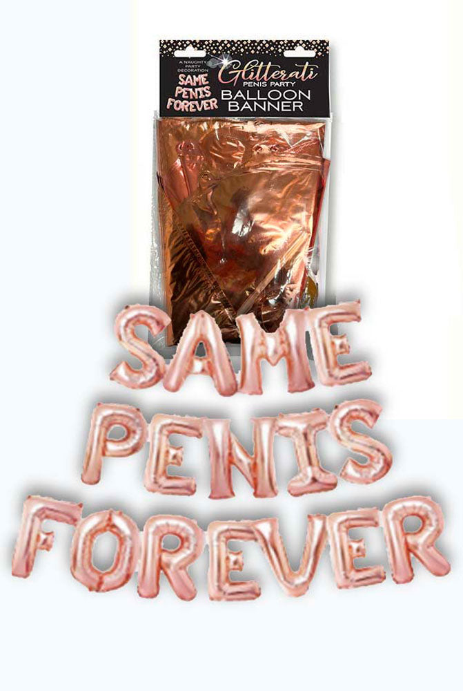 Glitterati Same Penis Balloon Banner - Pink Little Genie