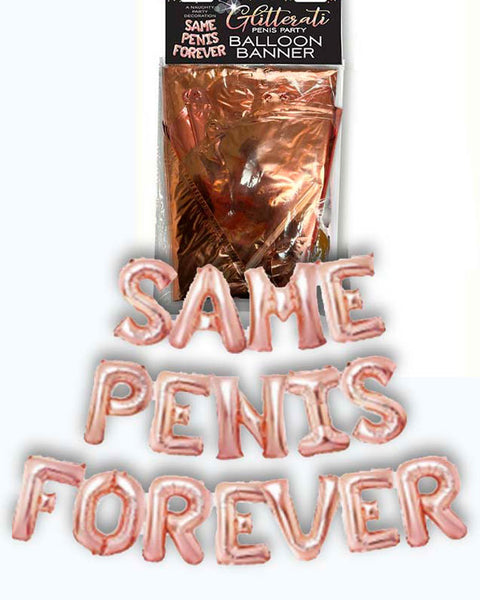 Glitterati Same Penis Balloon Banner - Pink Little Genie