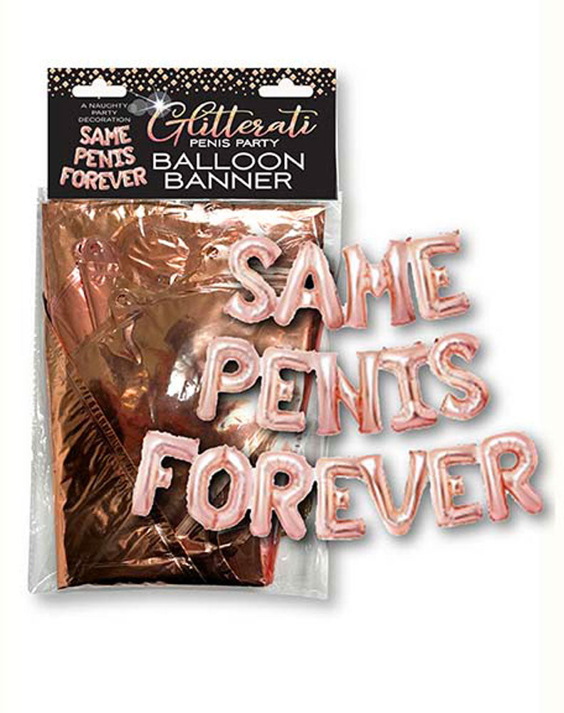 Glitterati Same Penis Balloon Banner - Pink Little Genie