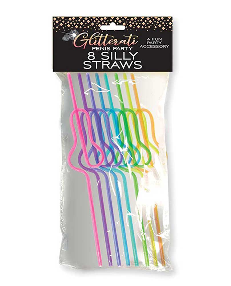 Glitterati Silly Penis Straws 8 Ct Little Genie