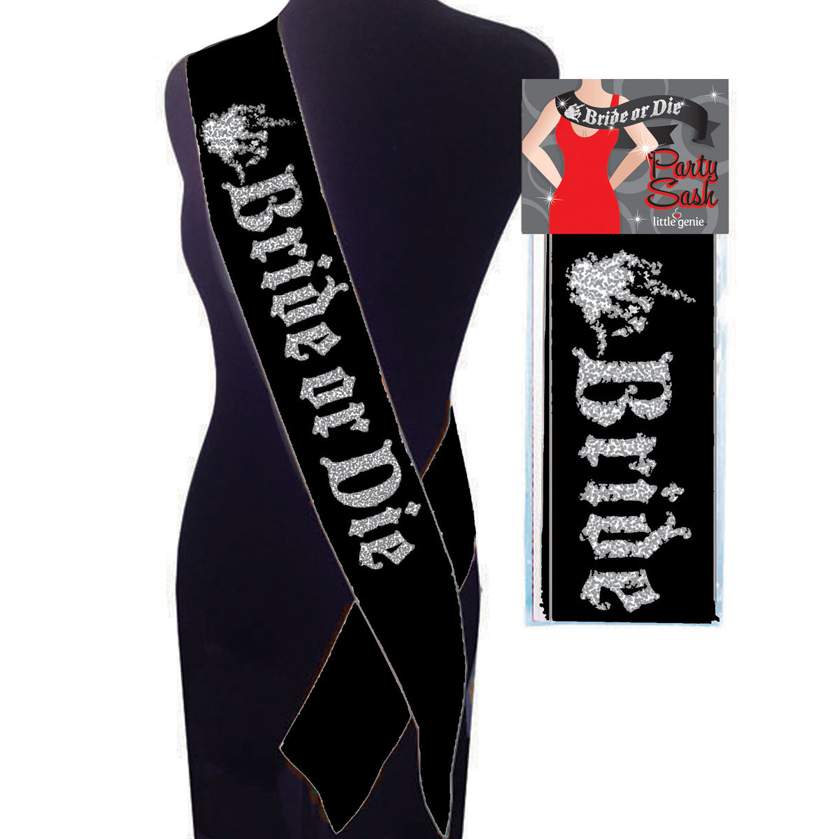 Bride or Die Sash - Black Little Genie