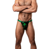 Hazy Dayz Micro Thong - Large/x-Large - Pot Leaf Male Power