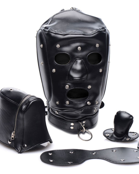 Muzzled Universal BDSM Hood With Removable Muzzle XR Brands Master Series