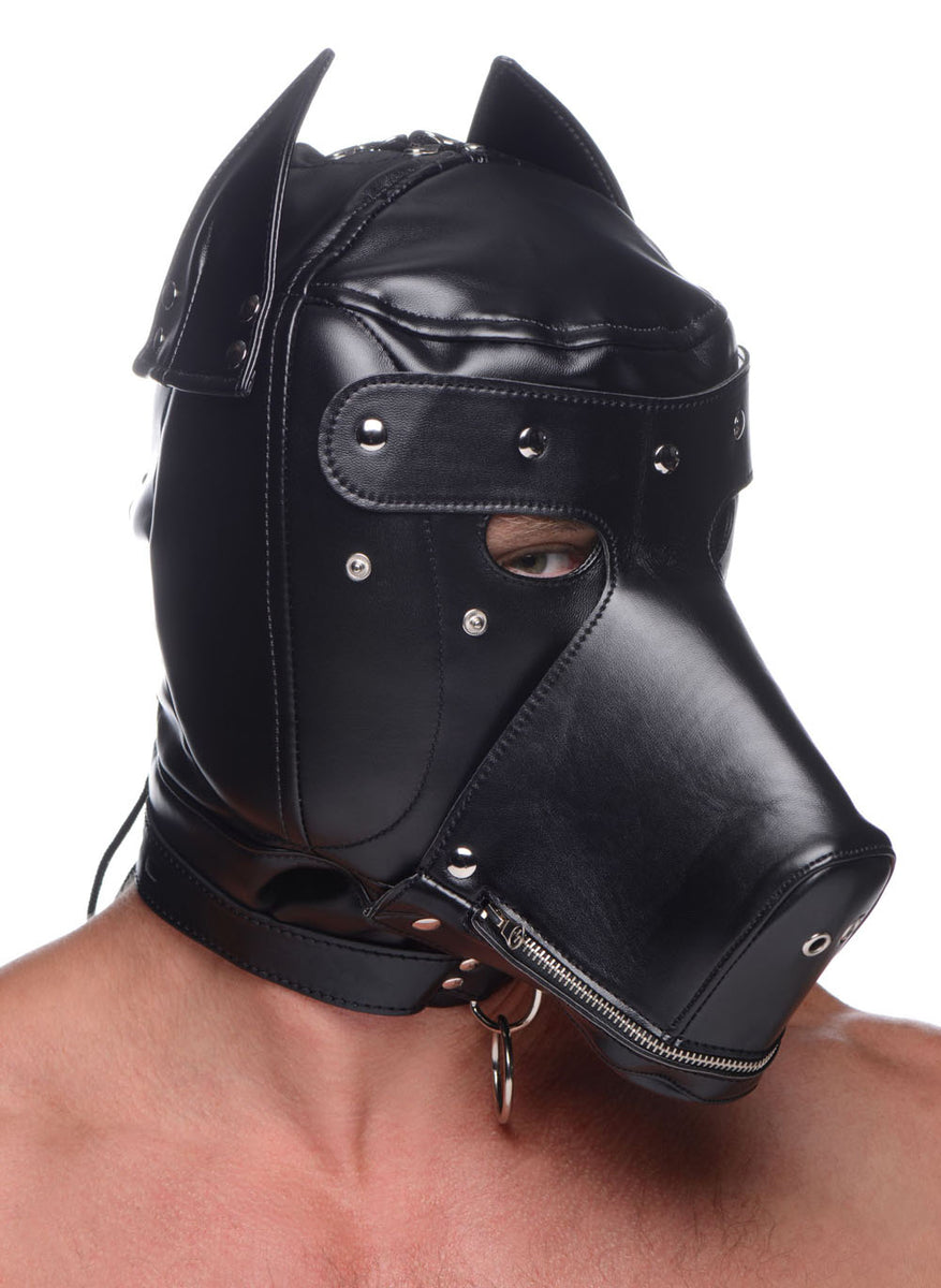 Muzzled Universal BDSM Hood With Removable Muzzle | Versatile Hood for BDSM & Pet Play Sale