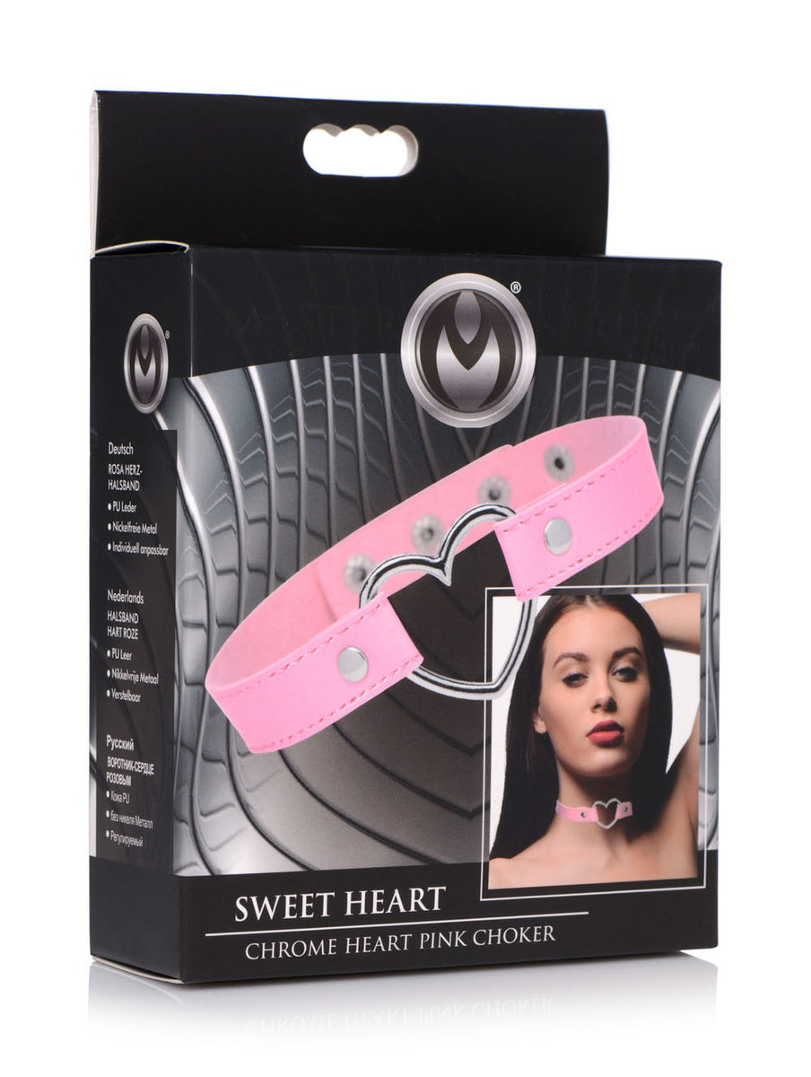 Dark Heart Chrome Heart Choker - Pink XR Brands Master Series