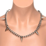 Punk Spiked Necklace Silver XR Brands Master Series