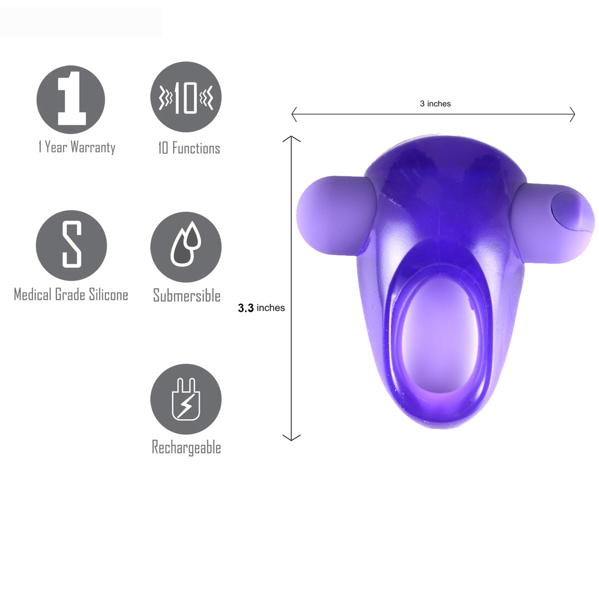 Casey Vibrating Erection Enhancer Ring - Purple Maia Toys