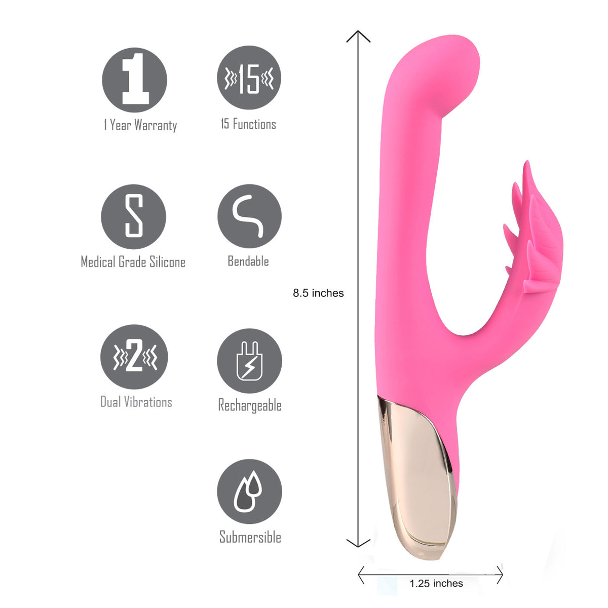 Maui 420 Series - Dual Motor G-Spot Pot Leaf - Rechargeable Vibrator - Pink Maia Toys