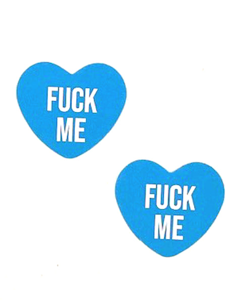 Fuck Me Blue Candy Heart Pasties Neva Nude