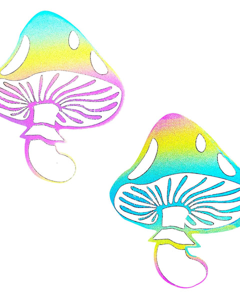 Rainbow Reflective Toadstool Nipple Cover Pasties Neva Nude