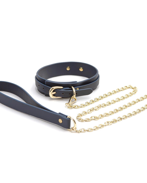 Bondage Couture - Collar and Leash - Blue nsnovelties