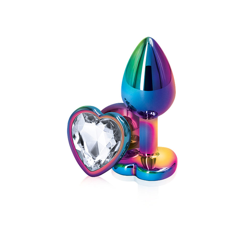 Rear Assets - Multicolor Heart - Small - Clear nsnovelties