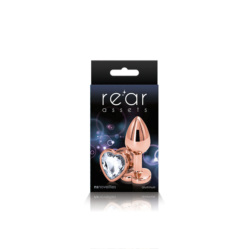 Rear Assets - Rose Gold Heart - Small - Clear nsnovelties