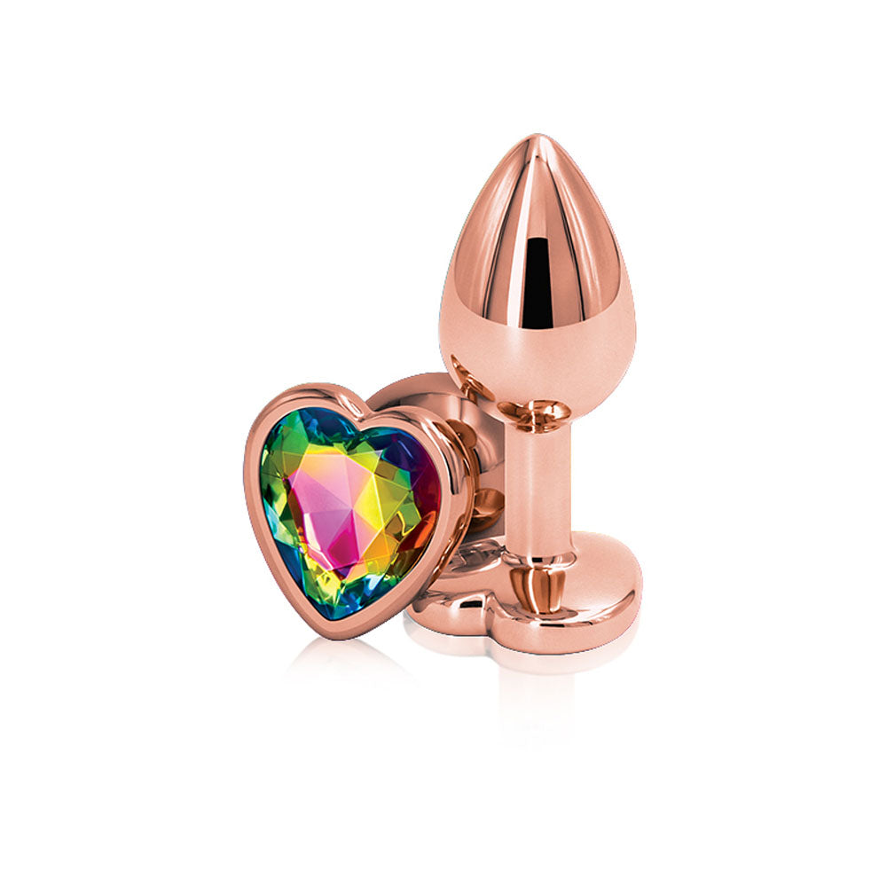 Rear Assets - Rose Gold Heart - Small - Rainbow nsnovelties