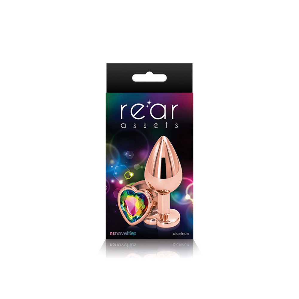 Rear Assets - Rose Gold Heart - Medium - Rainbow nsnovelties