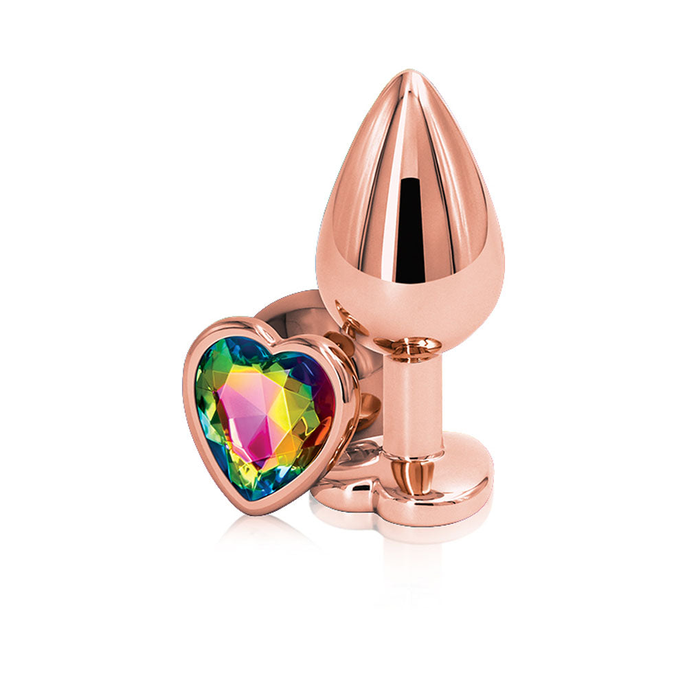 Rear Assets - Rose Gold Heart - Medium - Rainbow nsnovelties