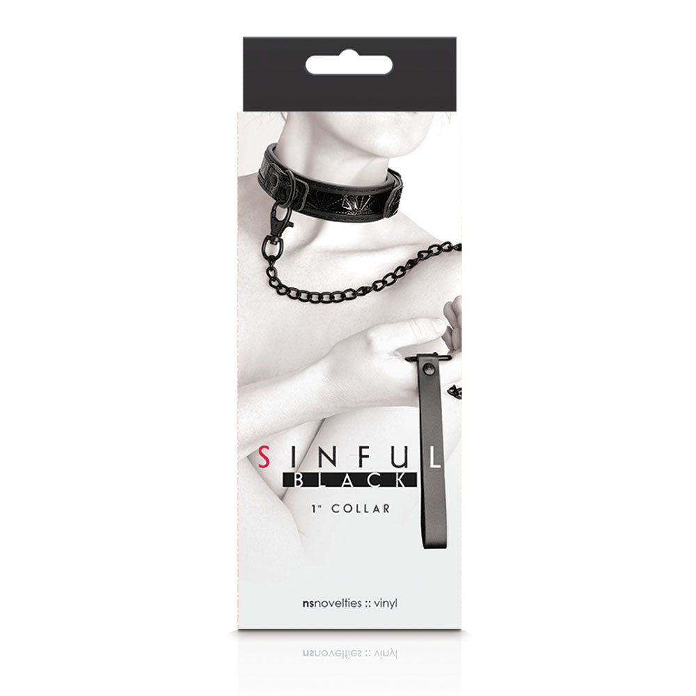 Sinful - 1 Inch Collar - Black nsnovelties