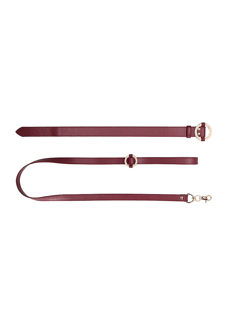 Ouch Halo - Collar With Leash - Burgundy Shots Ouch!